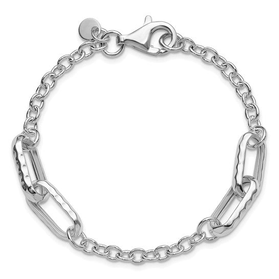 Textured Multi-Link Sterling Silver Bracelet