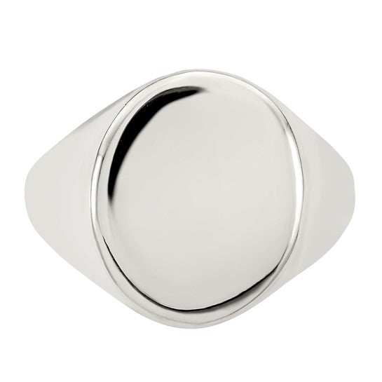 Sterling Silver Oval Signet Ring