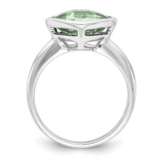 Cushion Green Quartz Ring