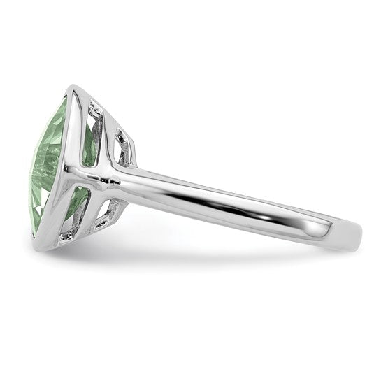 Cushion Green Quartz Ring