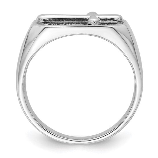 Sterling Silver Signet Cross Ring