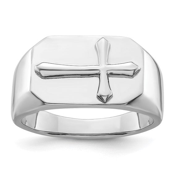 Sterling Silver Signet Cross Ring