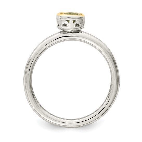 14KY and Sterling Silver Peridot Ring