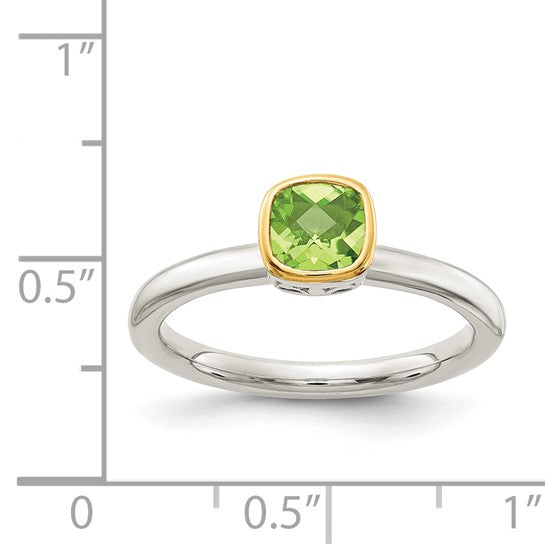 14KY and Sterling Silver Peridot Ring