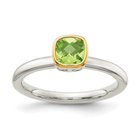 14KY and Sterling Silver Peridot Ring
