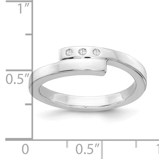 Diamond Cross-Over Ring