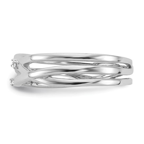 Triple Crossover Diamond Ring