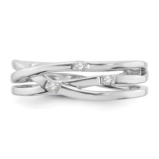 Triple Crossover Diamond Ring