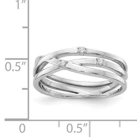 Triple Crossover Diamond Ring