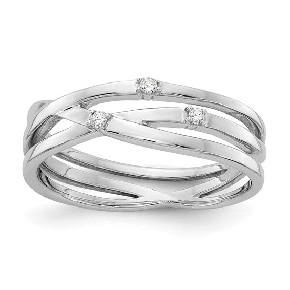 Triple Crossover Diamond Ring