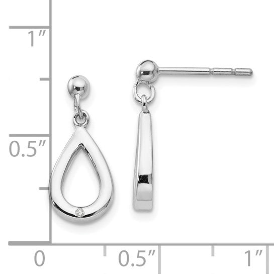 Diamond Teardrop Dangle Earrings