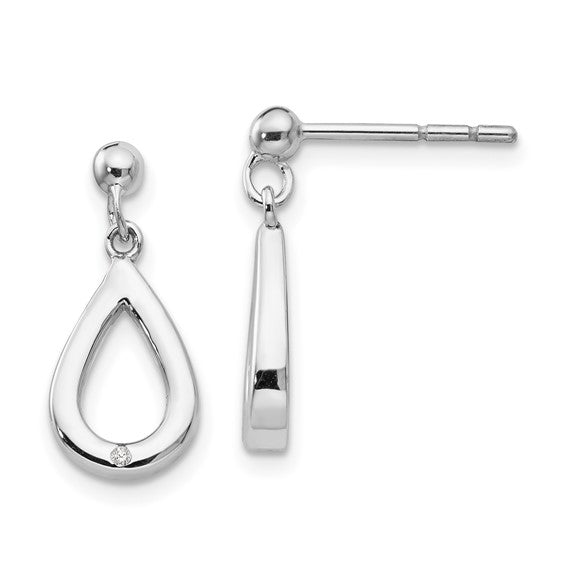 Diamond Teardrop Dangle Earrings