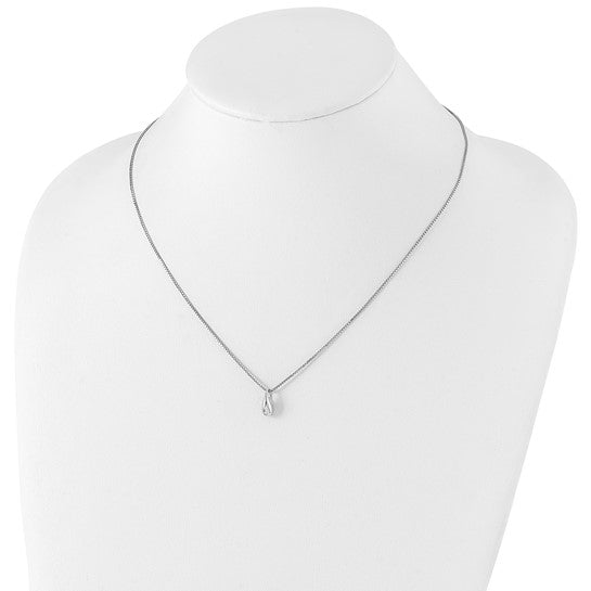 Silver Drop Necklace w/Diamond Accent