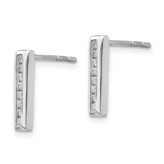 Channel Set Diamond Bar Earrings