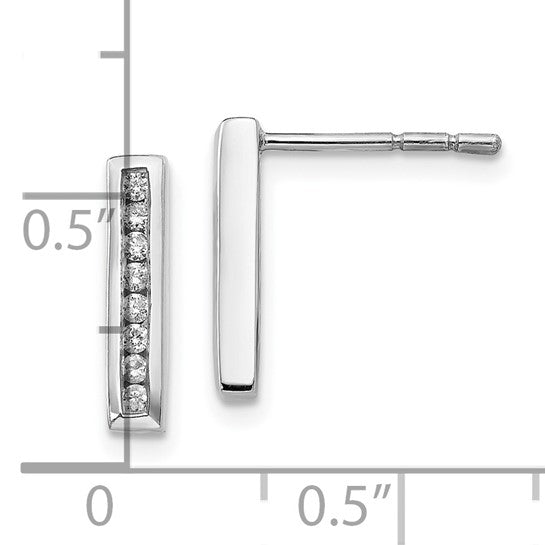 Channel Set Diamond Bar Earrings