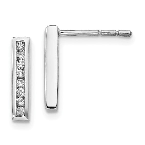 Channel Set Diamond Bar Earrings