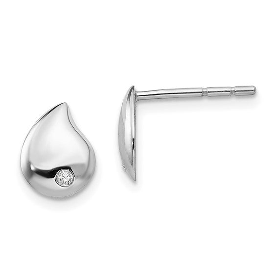 Diamond Tear Drop Studs