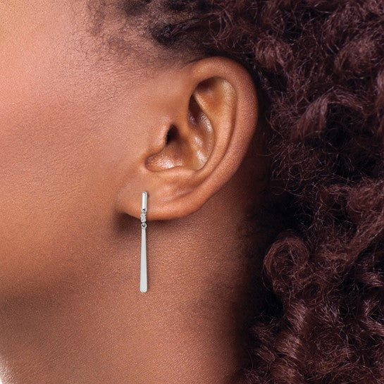 Diamond Dangle Bar Earrings
