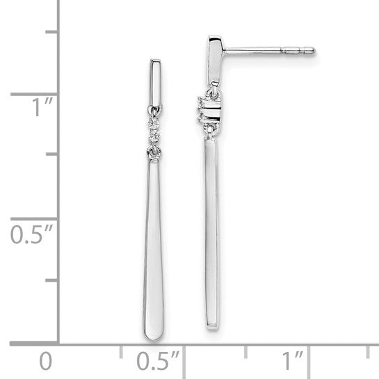 Diamond Dangle Bar Earrings