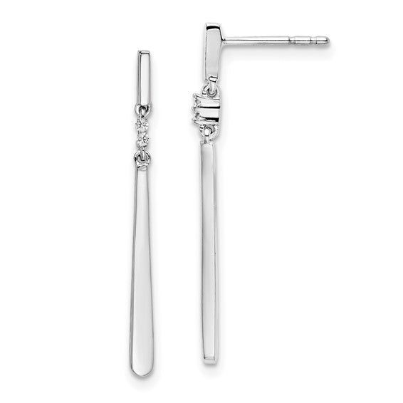 Diamond Dangle Bar Earrings