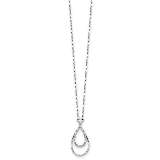 Double Diamond Drop Necklace