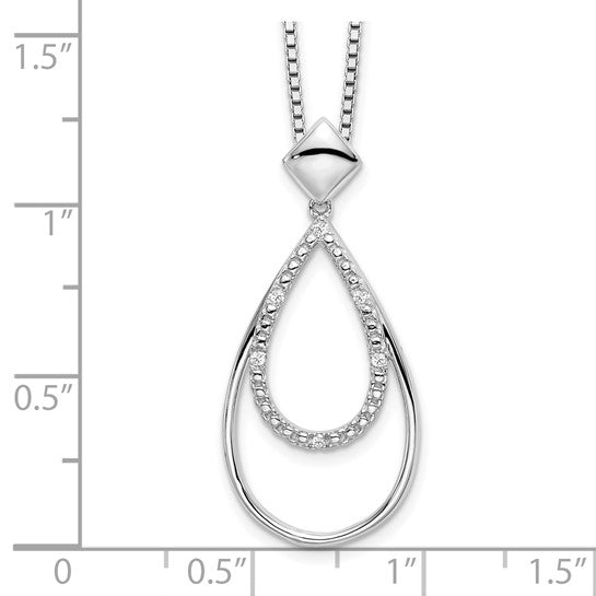 Double Diamond Drop Necklace