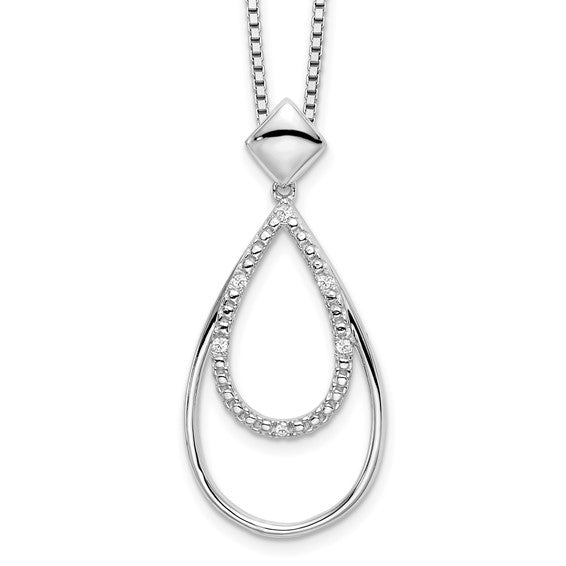Double Diamond Drop Necklace