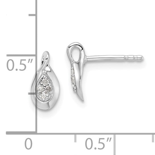 Diamond Tear Drop Studs