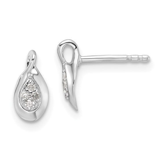 Diamond Tear Drop Studs