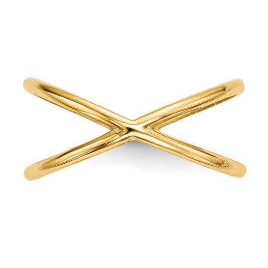 14KY Criss Cross Ring