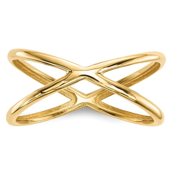14KY Criss Cross Ring