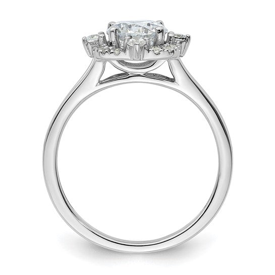 14KW Vintage Engagement Ring w/Diamond Halo