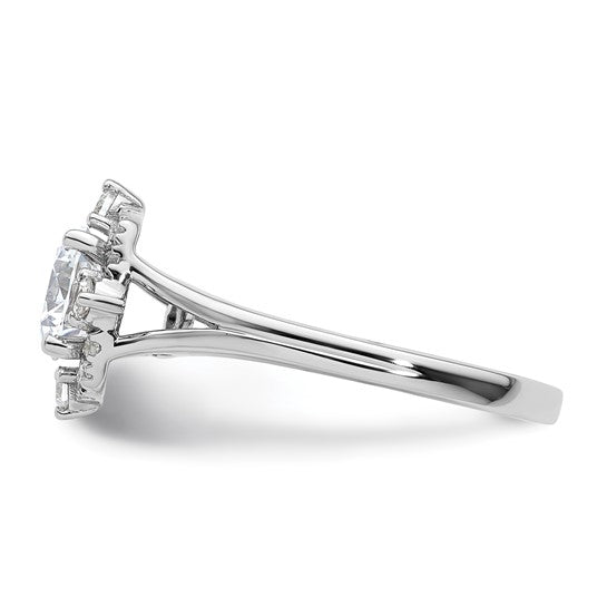 14KW Vintage Engagement Ring w/Diamond Halo