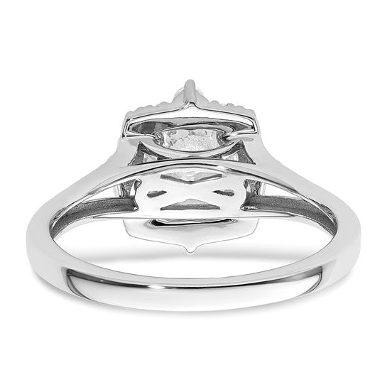 14KW Vintage Engagement Ring w/Diamond Halo