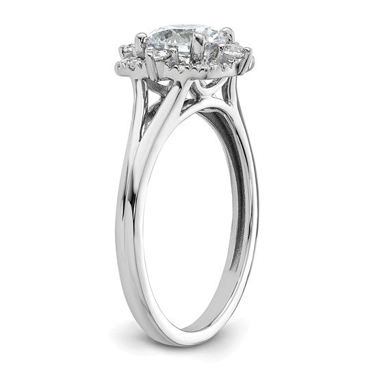 14KW Vintage Engagement Ring w/Diamond Halo