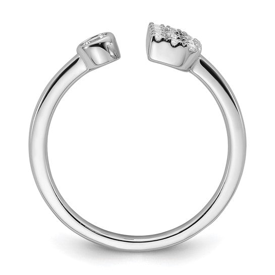 Lab Created Diamond Initial Ring - Adjustable