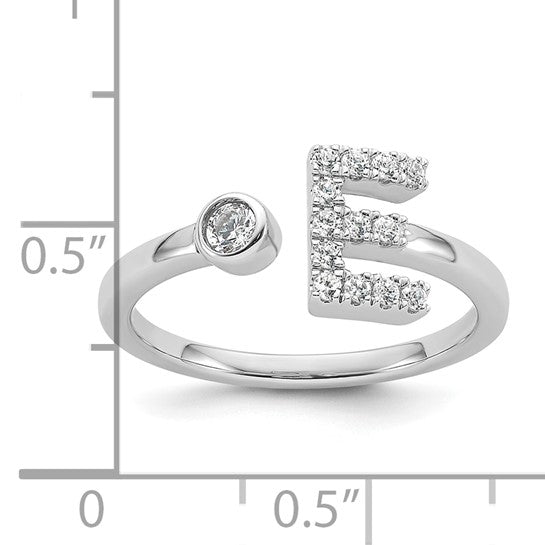 Lab Created Diamond Initial Ring - Adjustable