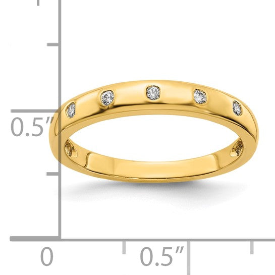 Flush-Set Diamond 5 Stone Band