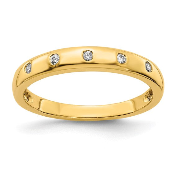 Flush-Set Diamond 5 Stone Band