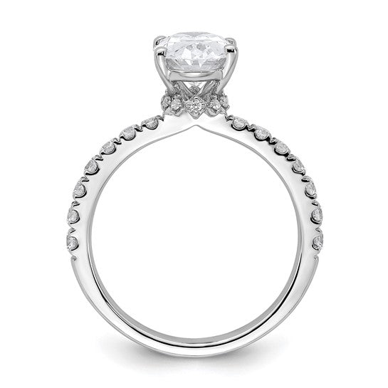 2.25CTW Oval Lab Created Diamond Engagement Ring w/Hidden Diamond Collar Accent