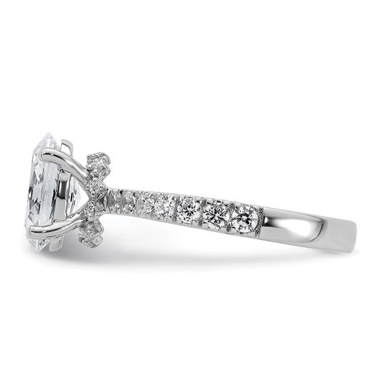 2.25CTW Oval Lab Created Diamond Engagement Ring w/Hidden Diamond Collar Accent