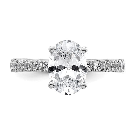 2.25CTW Oval Lab Created Diamond Engagement Ring w/Hidden Diamond Collar Accent