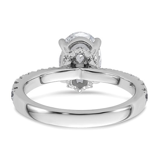 2.25CTW Oval Lab Created Diamond Engagement Ring w/Hidden Diamond Collar Accent