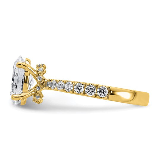 2.25CTW Oval Lab Created Diamond Engagement Ring w/Hidden Diamond Collar Accent
