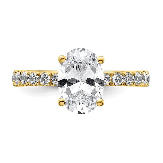 2.25CTW Oval Lab Created Diamond Engagement Ring w/Hidden Diamond Collar Accent