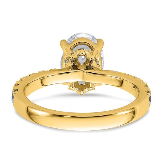 2.25CTW Oval Lab Created Diamond Engagement Ring w/Hidden Diamond Collar Accent