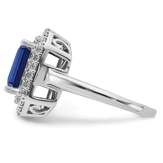 14KW Lab Created Sapphire & Diamond Ring