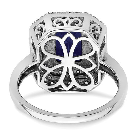 14KW Lab Created Sapphire & Diamond Ring