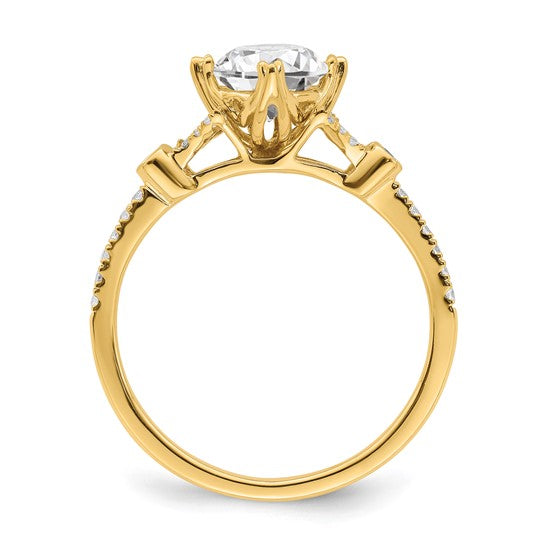 14KY Vintage Engagement Ring w/Diamond Accents