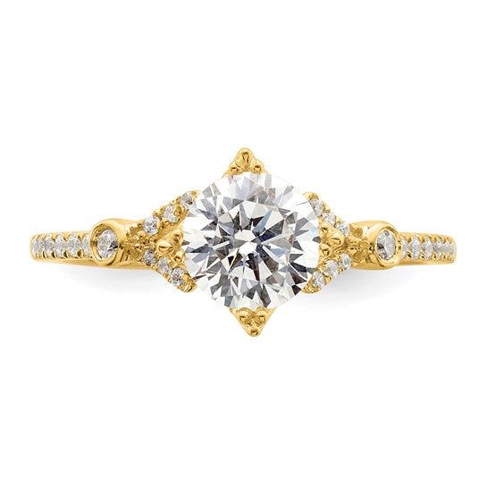 14KY Vintage Engagement Ring w/Diamond Accents